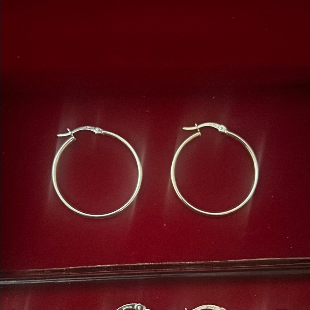 Elegant Sterling Silver 925 Hoop Earrings